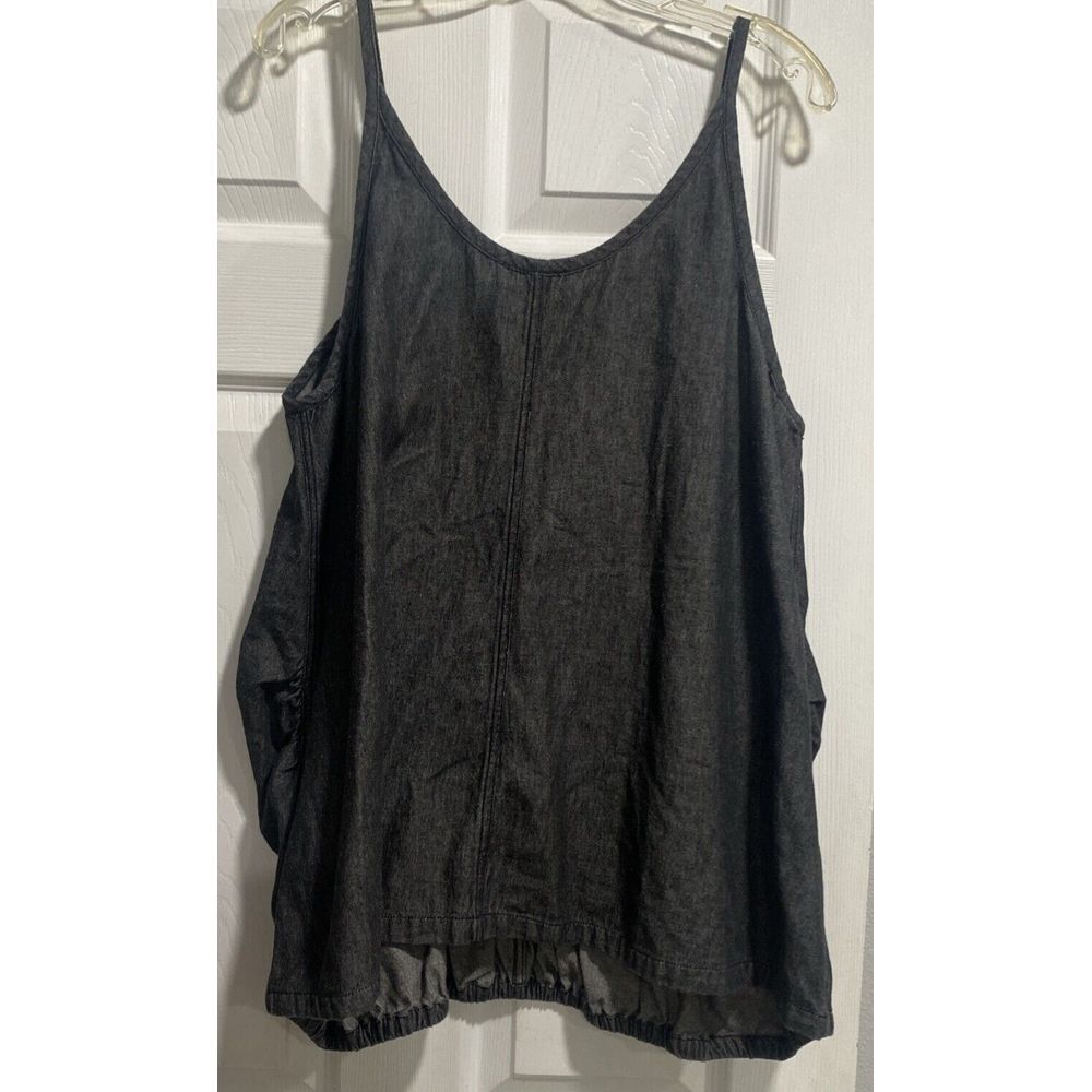 Hebbeding Boho Oversized charcoal Blouse Women's Tank Size 2‎ runway Lagenlook - Picture 8 of 10